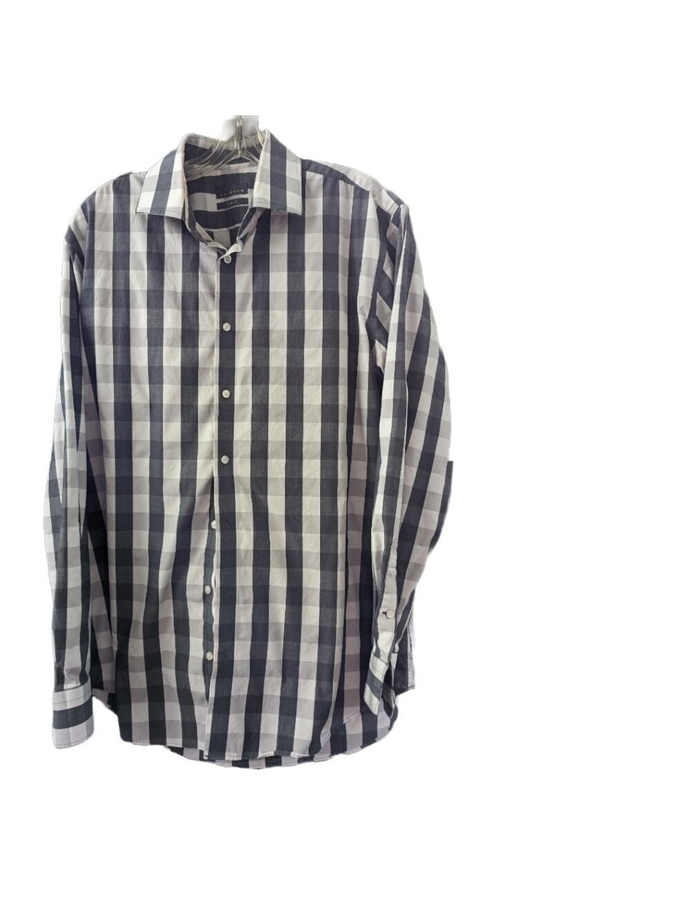 Calibrate button up blue & gray checked shirt Size 16-34/35 GUC